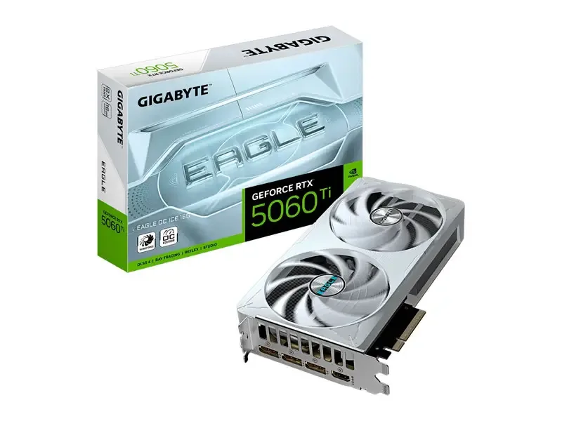 Tarjeta Grafica Gigabyte NVIDIA GeForce RTX 5060 Ti EAGLE OC ICE 16GB GDDR7