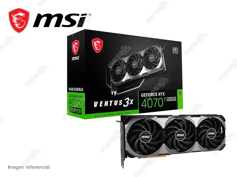 Tarjeta Grafica MSI NVIDIA GeForce RTX 4070ti  SUPER 16GB GDDR6X VENTUS 3X