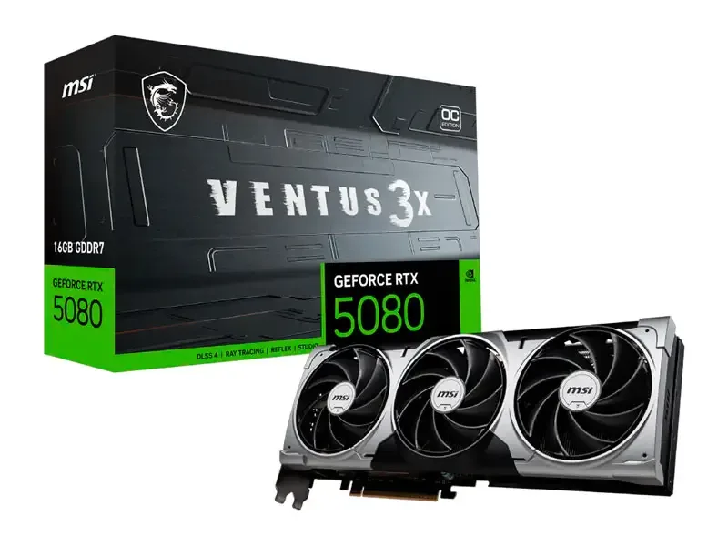 Tarjeta Grafica MSI NVIDIA GeForce RTX 5080 VENTUS 3X OC 16GB GDDR7