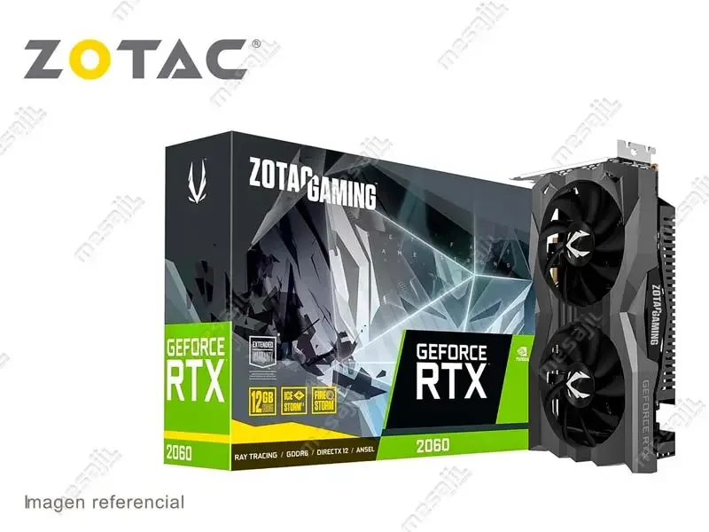 Tarjeta Grafica Zotac NVIDIA GeForce RTX 2060 TF 12GB GDDR6 HDMI,DVI-D , DP