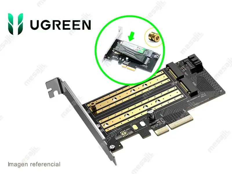Tarjeta UGREEN para disco M.2 NVME a PCI Express3.0x4, compatible con M Key SSD (70504)