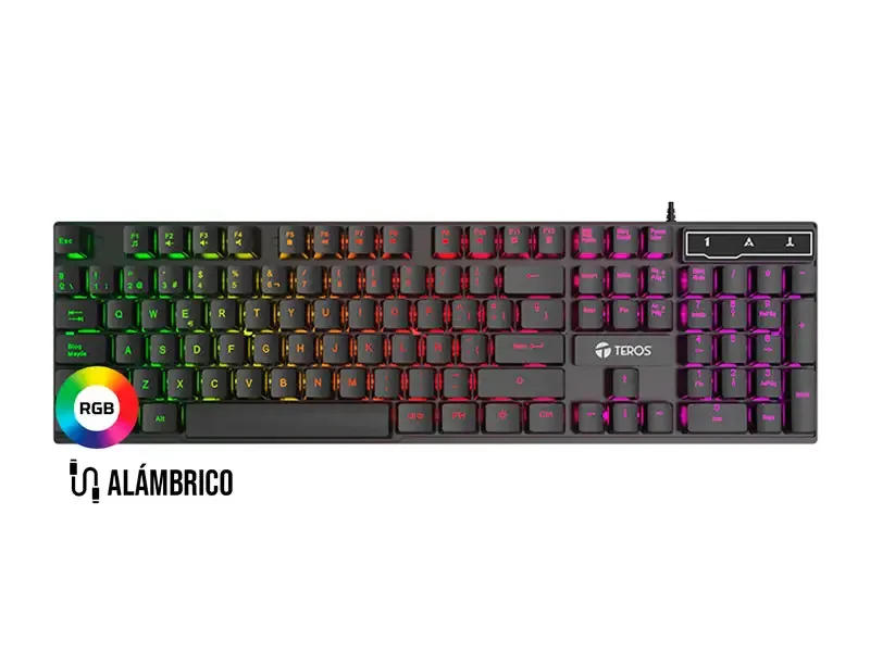 Teclado gamer TEROS USB TE-4072G Negro