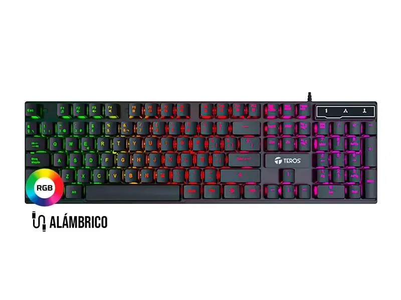 Teclado gamer TEROS USB TE-4074G Negro