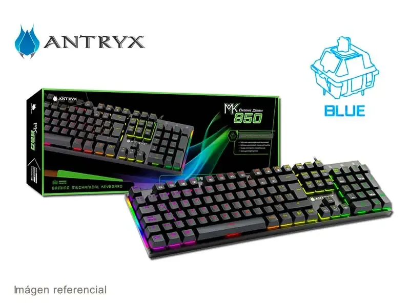 Teclado Gaming Antryx Chrome Storm MK850 RGB - Switch Blue