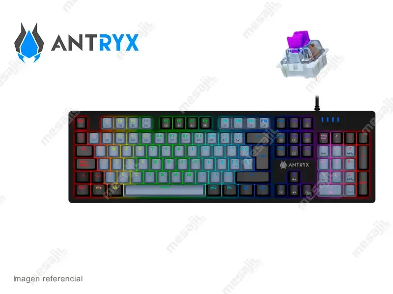 Teclado Gaming Antryx Mecanico MK860 Black &amp; Gray, Purple Switch