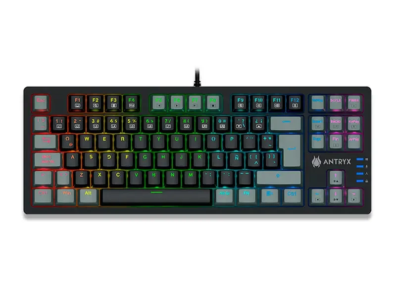 Teclado Gaming Antryx Mecanico TKL MK840L Black & Gray , Red Switch
