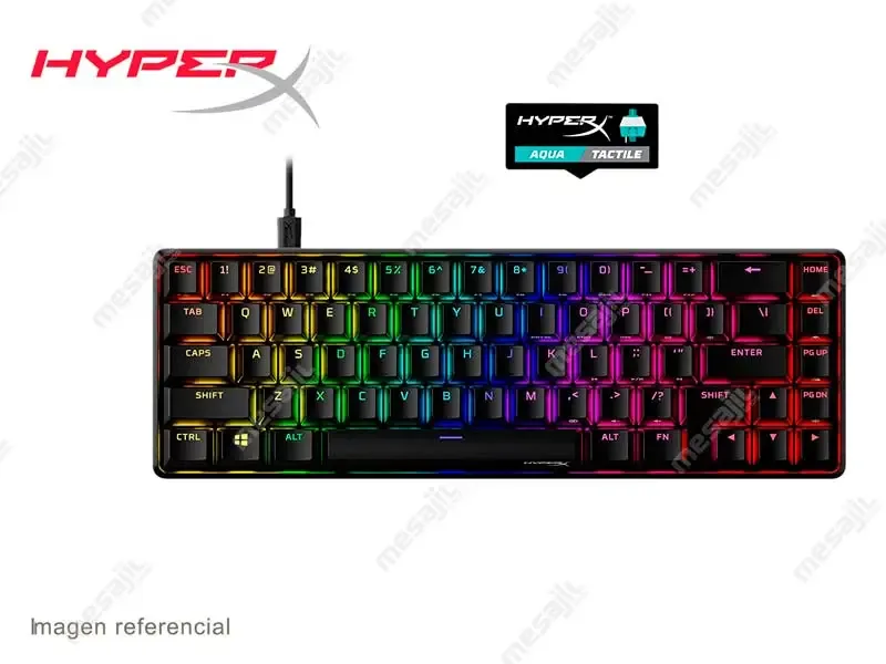 Teclado Gaming HyperX Alloy Origins 65 Aqua Tactile Switch - US