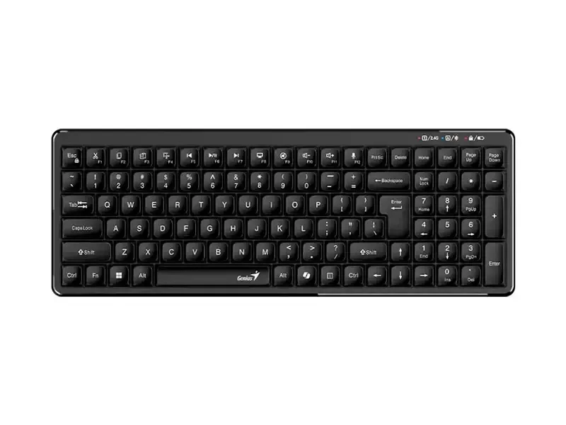 Teclado Genius Dual Wireless/BT Luxemate Q7100BT AI Copilot Multimedia SP Black (31320005401)