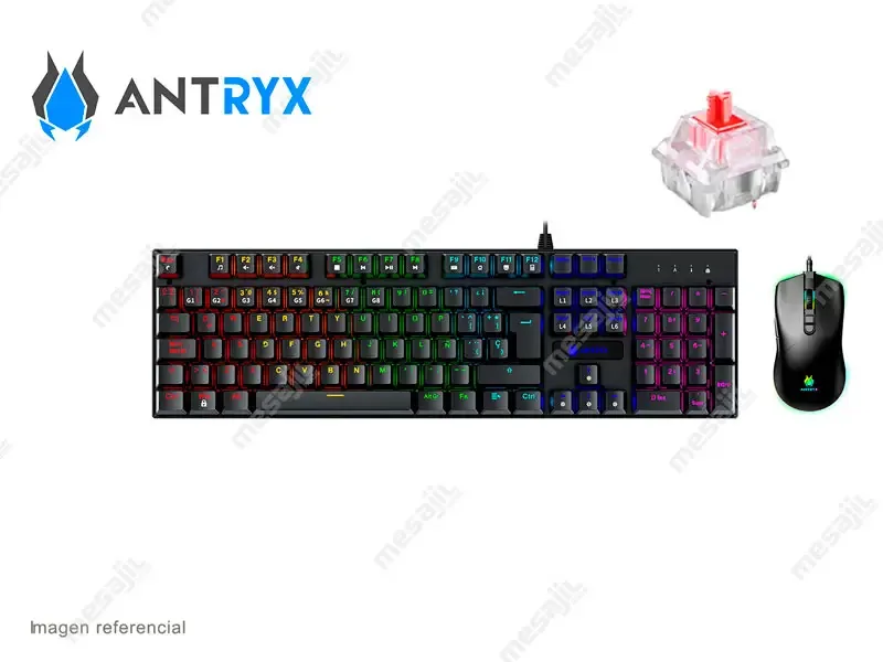 Teclado Mecanico + Mouse Antryx GC-3100 Black/ Red Switch