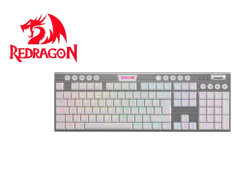 Teclado Mecánico Redragon HORUS FS K619W-RGB-SP WHITE Cableado