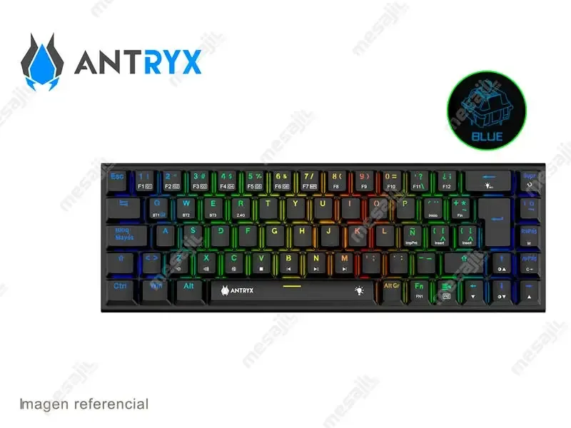Teclado Mecanido Inalambrico ANTRYX MK825 TRIX Black  - Switch Blue