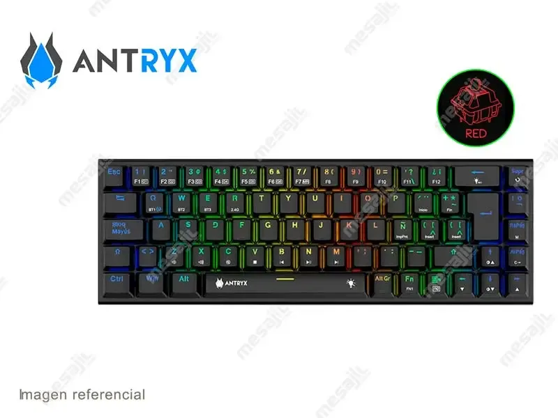 Teclado Mecanido Inalambrico ANTRYX MK825 TRIX Black  - Switch Red
