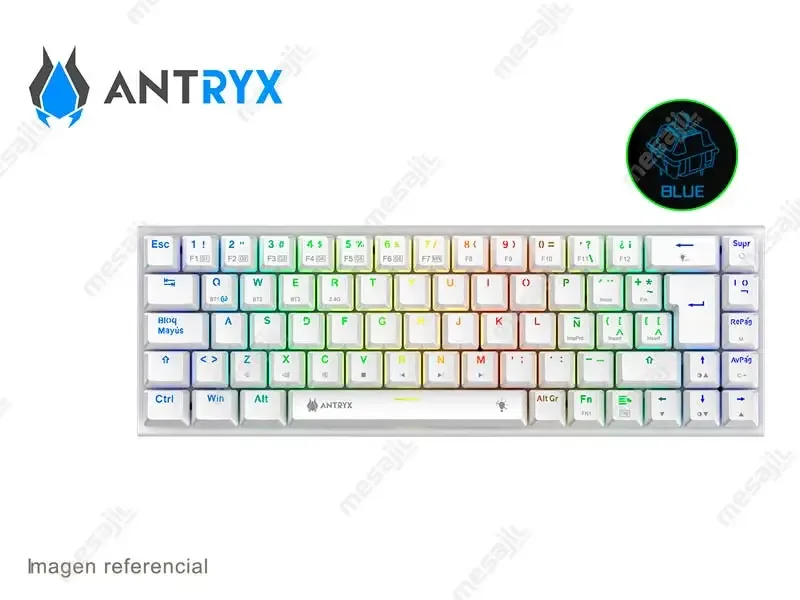 Teclado Mecanido Inalambrico ANTRYX MK825 TRIX White - Switch Blue