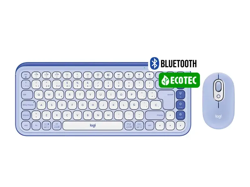 Teclado + Mouse Logitech POP ICON COMBO Lilac