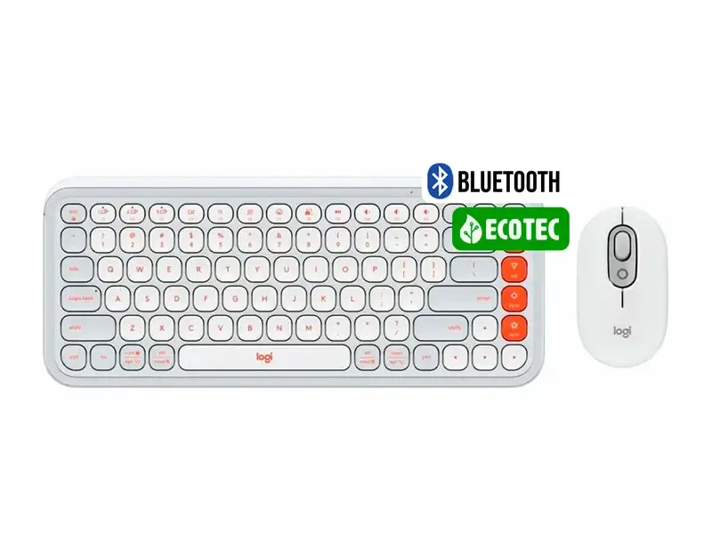 Teclado + Mouse Logitech POP ICON COMBO Off White