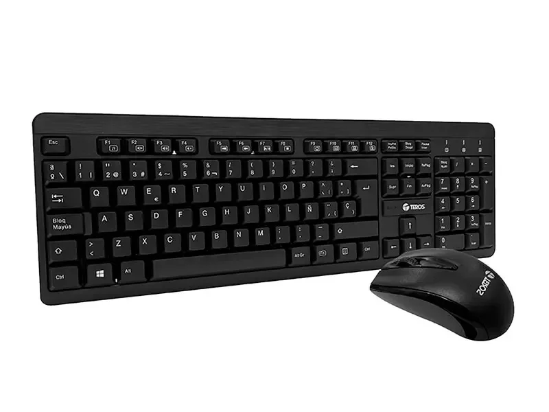 Teclado + Mouse Teros TE4061N Wireless  USB Negro