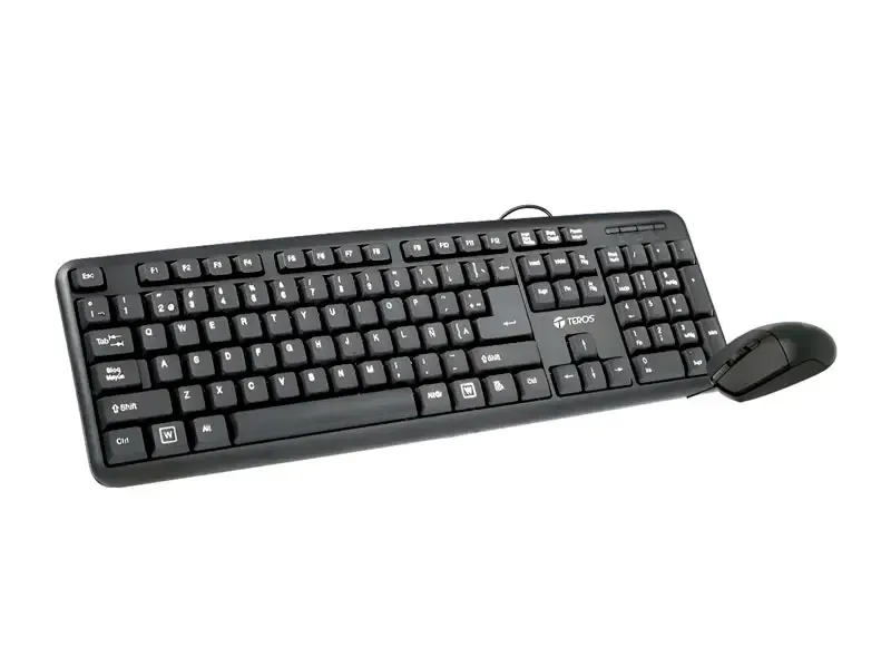 Teclado + Mouse Teros TE4062N USB optico Negro
