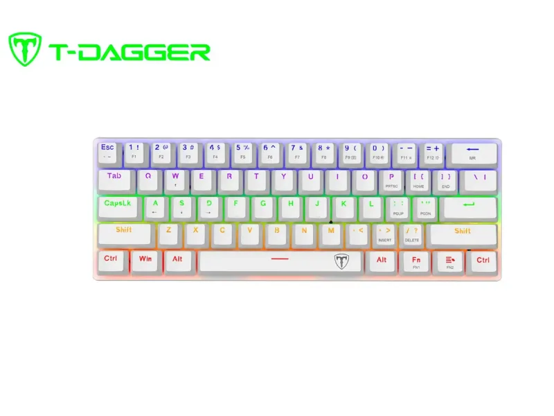Teclado T-Dagger ARENA Rainbow. Spanish T-TGK321W-BR WHITE BROWN SWITCH