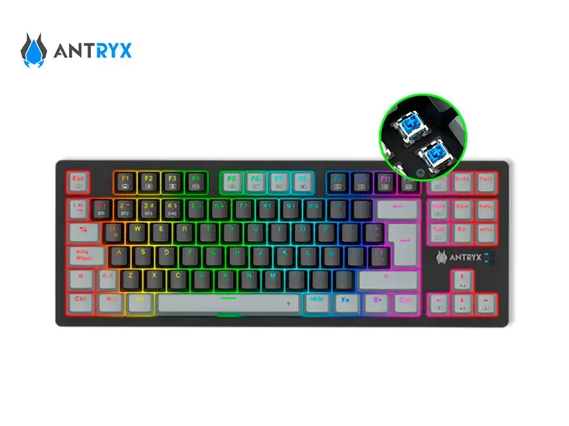 Teclados Gaming Antryx Mecanico MK845 TRIX Wireless Switch Blue