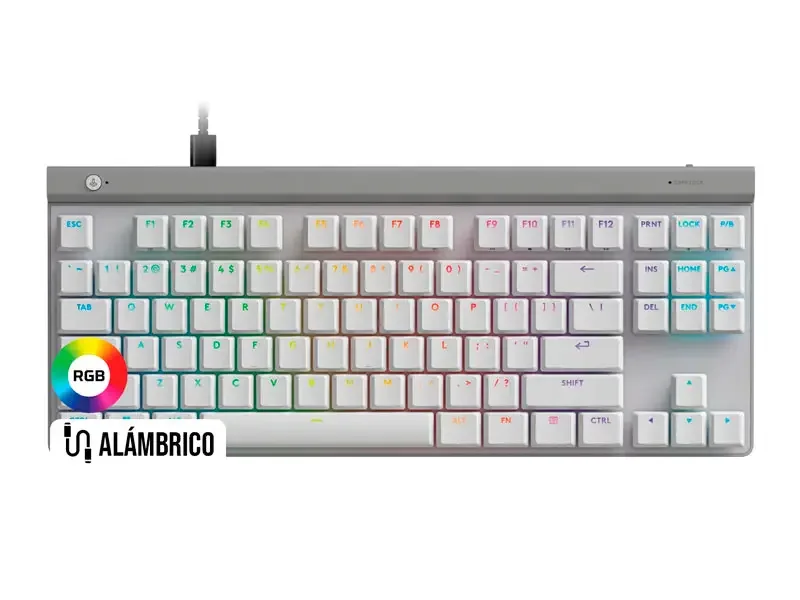 Teclados Gaming Logitech G G515 TKL Wired LightSync RGB White
