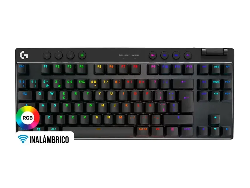 Teclados Gaming Logitech G PRO X TKL Lightspeed USB Black