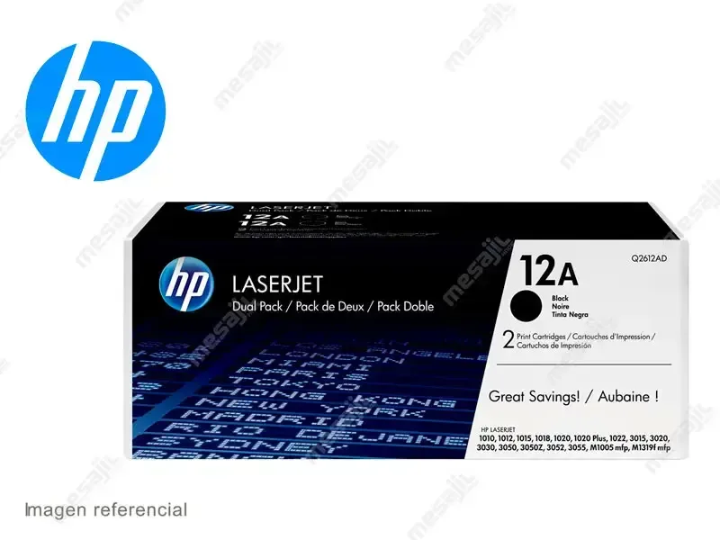 Toner HP 12A Q2612AD Negro 1010 1015 3015 1020 1022 2000 pag