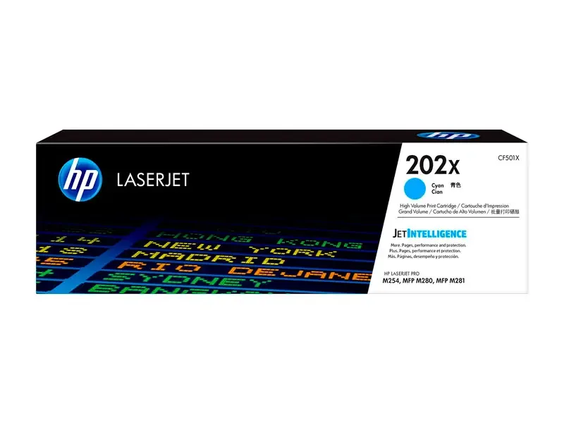 Toner HP 202X CF501X Cian M254dw M281fdw 2500 pag
