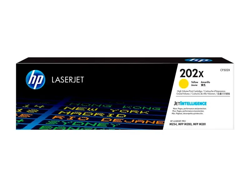 Toner HP 202X CF502X Amarillo M254dw M281fdw 2500 pag