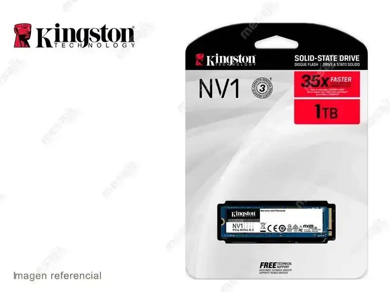 Unidad de Estado Solido Interno M.2 2280 1TB Kingston NV1 NVMe Gen 3.0