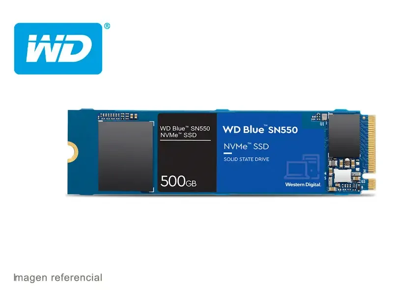 Unidad de Estado Solido Interno M.2 2280 500GB Wester Digital Blue NVME SSD
