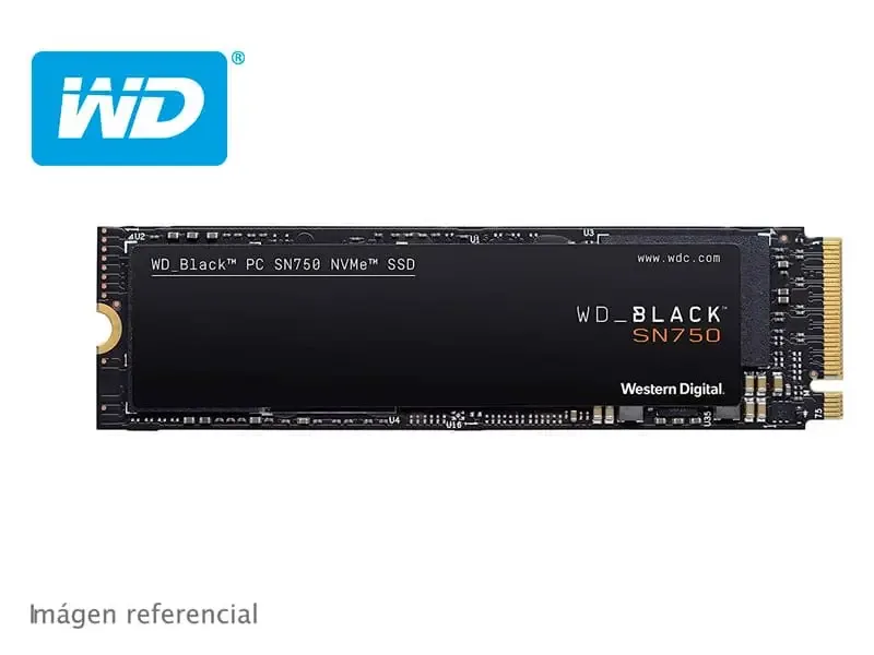 Unidad de Estado Solido Interno M.2 500GB Western Digital Black SN750 NVMe  SSD