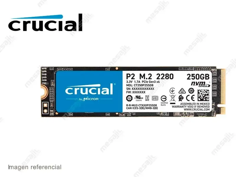 Unidad SSD Interno Crucial P5 M.2 2280 250GB NVMe