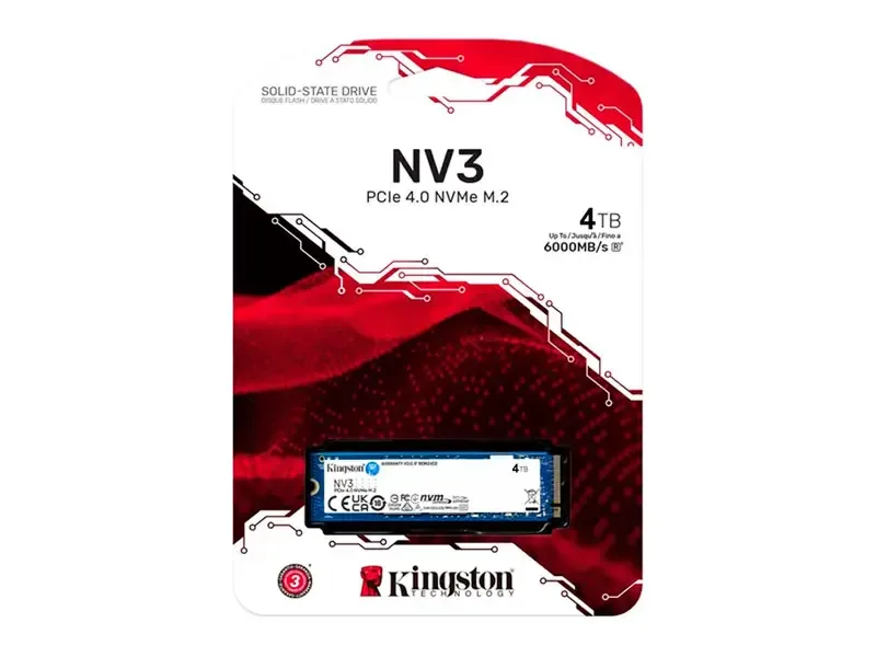 Unidad SSD Interno M.2 2280 4TB Kingston NV3 NVMe PCle 4.0