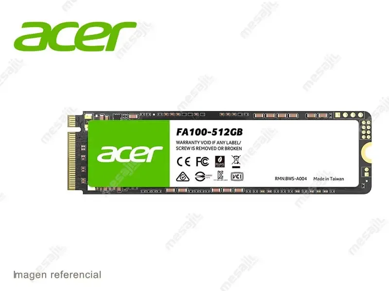 Unidad SSD Interno M.2 Acer FA100 512GB PCIe Gen3 NVMe