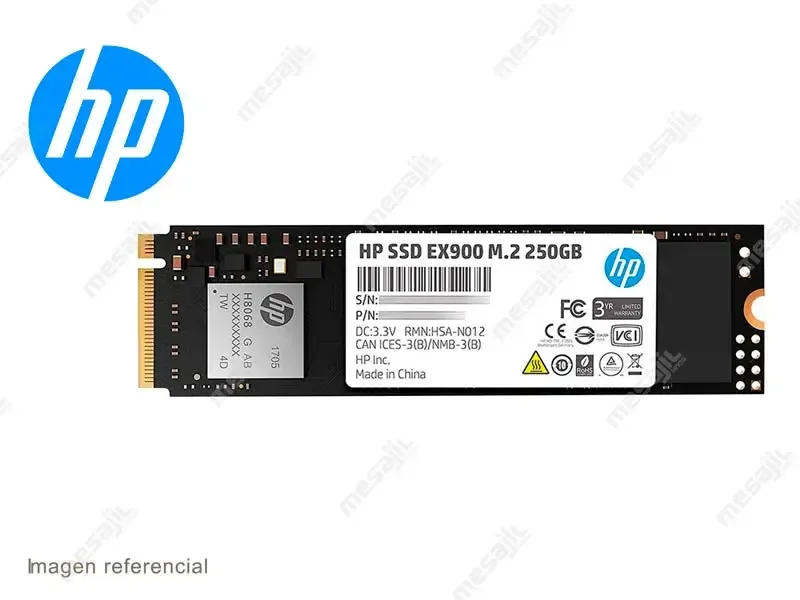 Unidad SSD Interno M.2 HP EX900 250GB PCI Express NVM