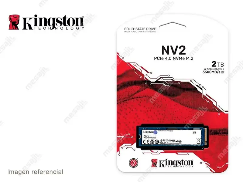 Unidad SSD Interno M.2 Kingston NV2 2TB PCle 4.0 NVMe Gen 3.0