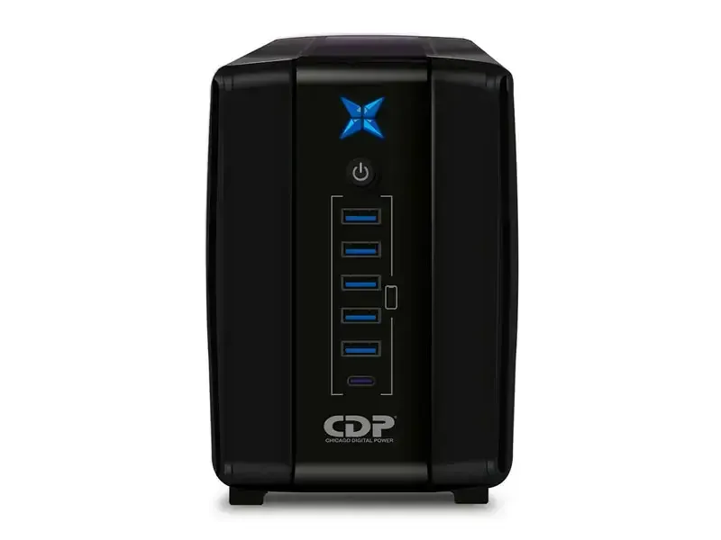 UPS CDP R-UPR758i interactivo 750VA /375watts/Autonomia 20M/5 port USB-A/1 tipo-C Black