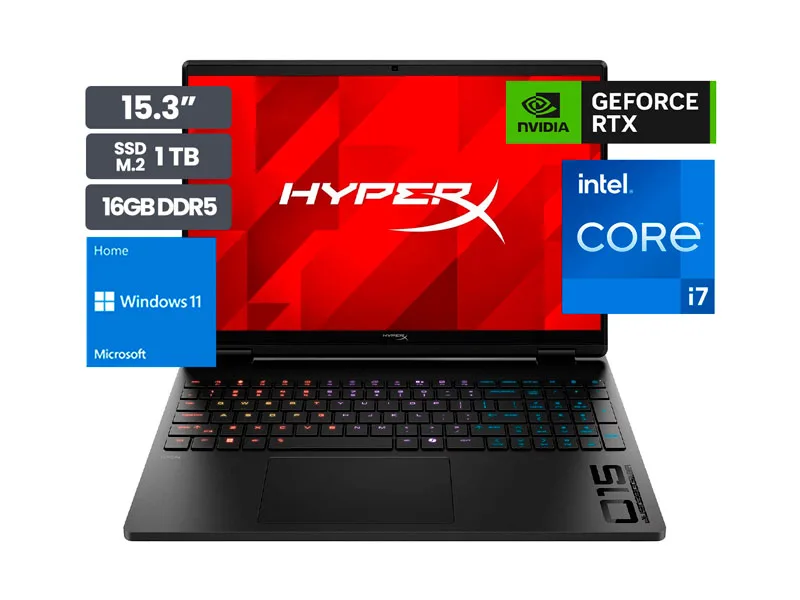 Laptop Gamer HP HyperX Omen 15-GA0001LA 15.3"  Intel Core i7-14650HX 16GB SSD1TB RTX5060 8GB Wind11 Home