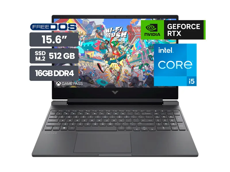 Laptop Gamer HP Victus 15-FA2033LA 15.6" Intel Core i5-13420H 16GB SSD512GB RTX3050 6GB No incluye windows