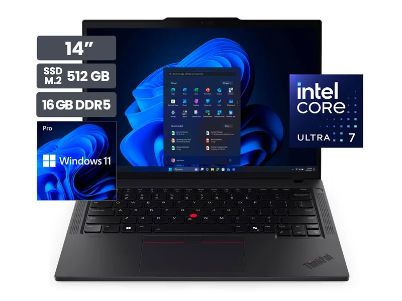 Laptop Lenovo ThinkPad T14 Gen 6 14" Intel Core Ultra 7 255U 16GB SSD 512GB M.2  Wind11Pro