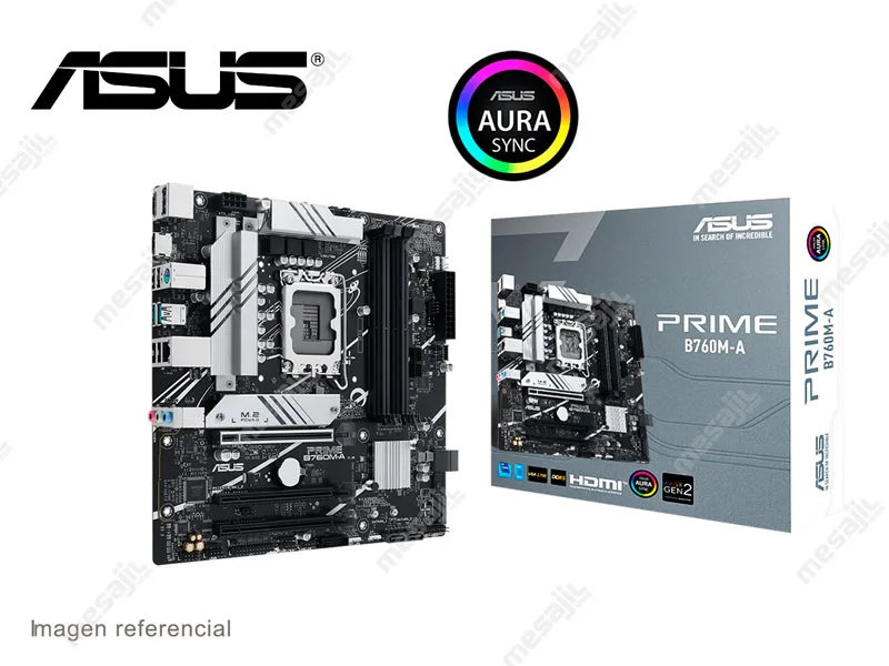 Placa ASUS Prime B760M-A Intel LGA1700 DDR5/HDMI/DP Aura Sync/Dual M.2