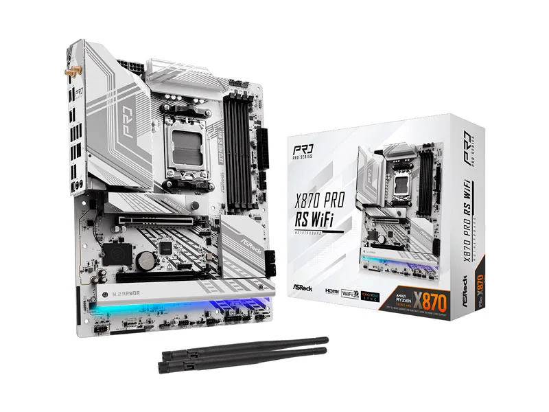 Placa ASRock X870 PRO RS AM5  Wi-Fi 7 DDR5 HDMI RJ45 ATX