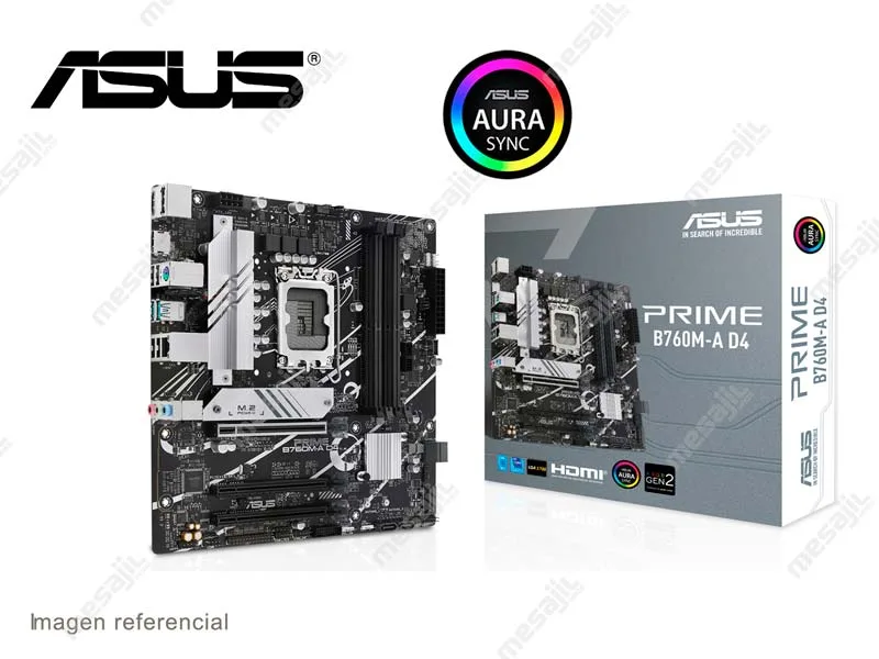 Placa ASUS Prime B760M-A D4 Intel LGA1700 HDMI/DP Aura Sync