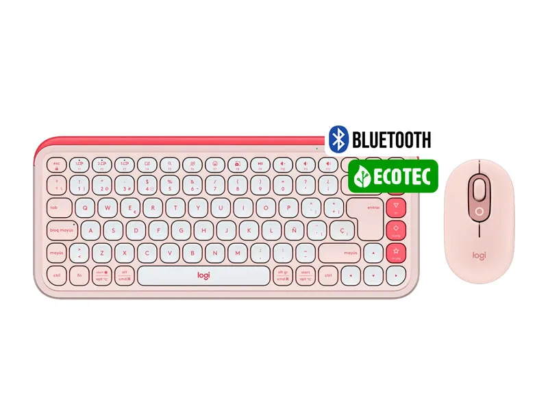 Teclado + Mouse Logitech POP ICON COMBO Rose