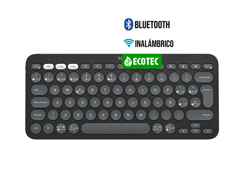 Teclados Logitech Pebble 2 K380S  Bluetooth/wireless Graphite