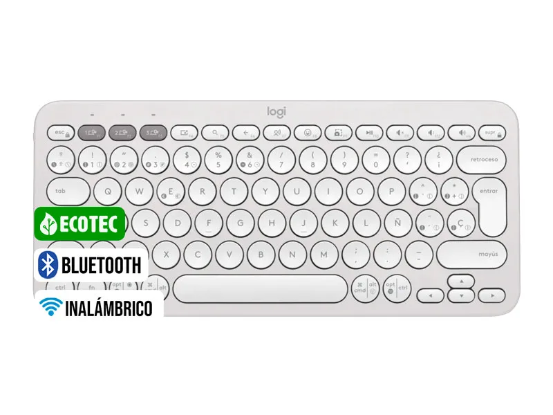 Teclados Logitech Pebble 2 K380S  Bluetooth/wireless SP White