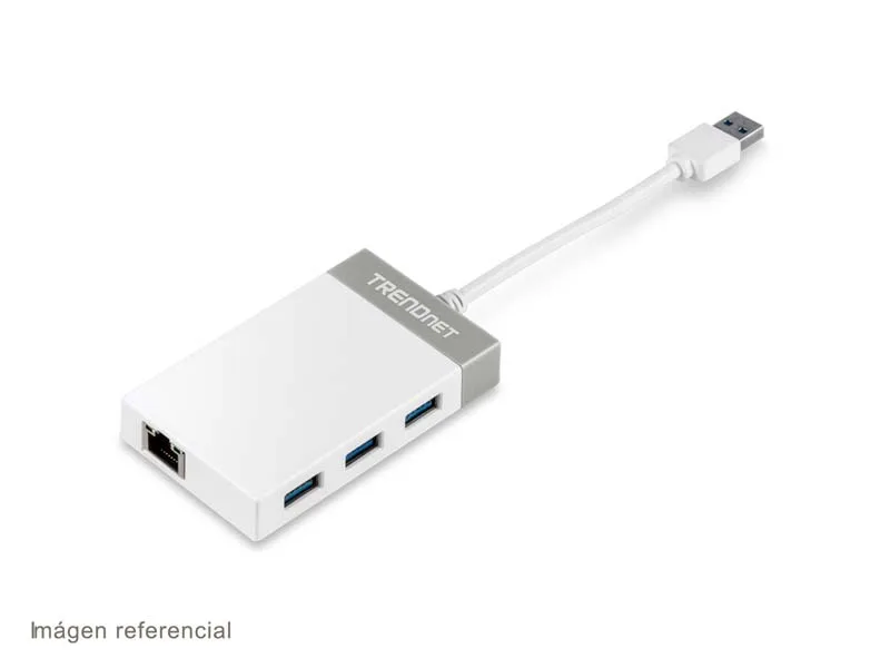 Adaptador USB a Ethernet Gigabit + Hub 3 Puertos USB TRENDnet TU3-ETGH3
