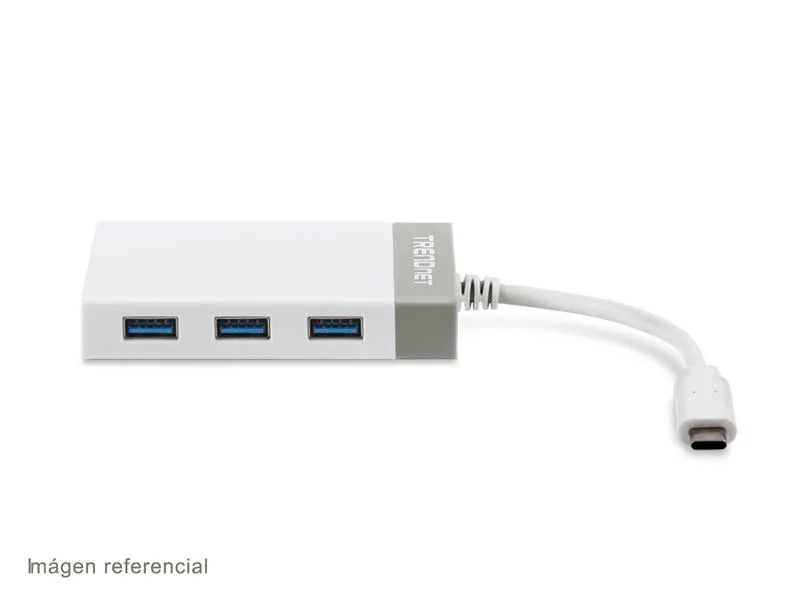 Adaptador USB-C a Ethernet Gigabit + Hub 3 Puertos USB TRENDnet TUC-ETGH3