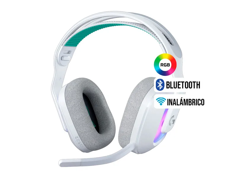 Auricular Gaming Logitech G G522 90H Lightspeed Bluetooth RGB cable USB-C White