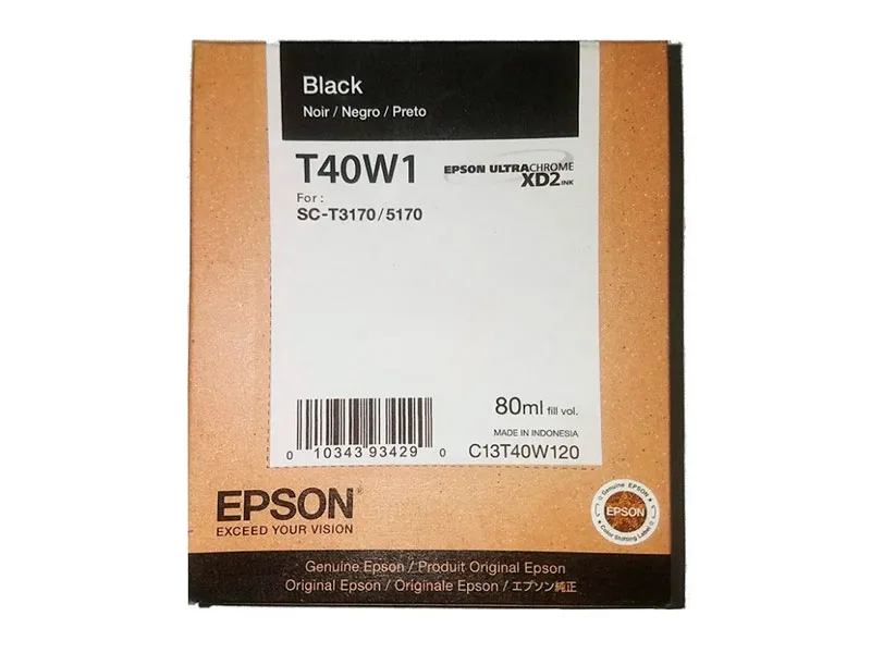 Botella de Tinta Epson T40W120 Black 80ml T3170M